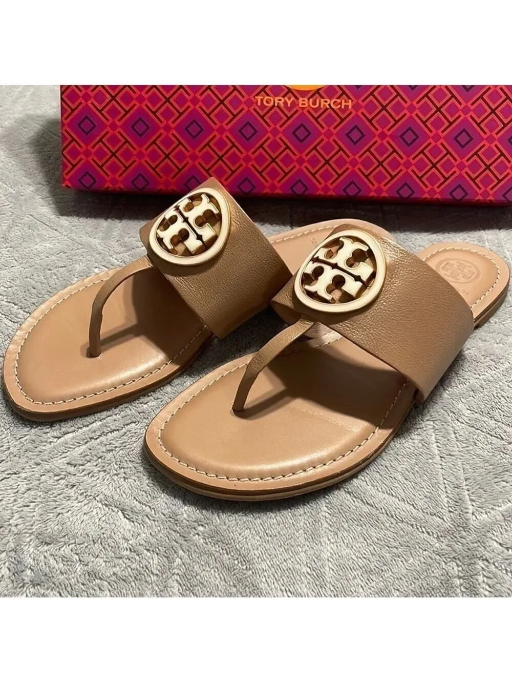 Tory Burch benton band flat sandals calf leather